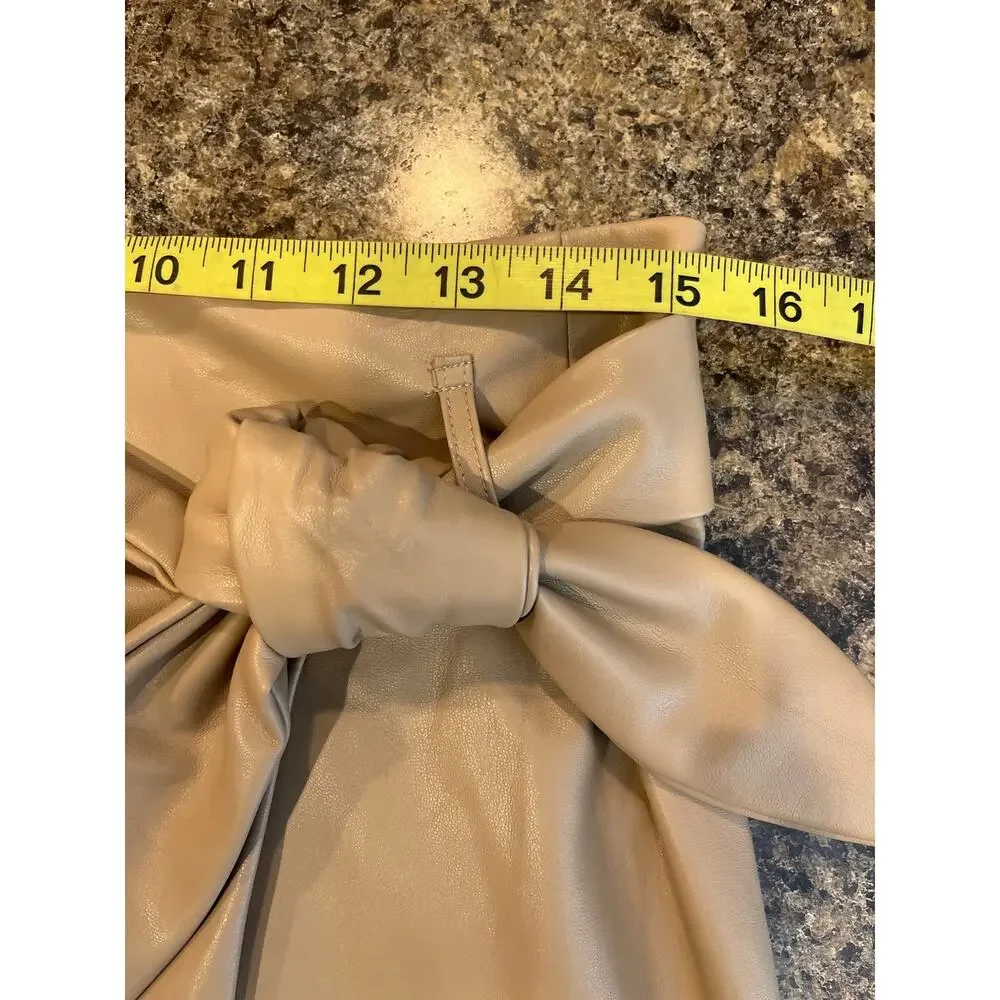 Jason Wu Medium Vegan‎ Leather Tan Wrap Mini Skirt
